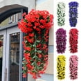 thumbnail image 3 of 27.56" Artificial Hanging Violet Ivy Flowers - Fake Hanging Plants for Indoor & Outdoor Decor - Perfect for Weddings, Garden, Patio, Porch & Home Decor, 3 of 3