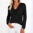 thumbnail image 7 of Womens Tops Trendy 2026 Cowl Neck Shirts Long Sleeve Teacher Clothes Office Business Dressy Casual Spring Outfits Black M, 7 of 7