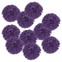 Uxcell 4" Tissue Pom Poms Paper Flowers Ball Wedding Party Decoration, Dark Purple 10 Pack