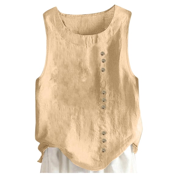 5 Colors Available Short Sleeve Linen Style Shirt Solid Color Cut Women's T Shirt Spring Summer Autumn