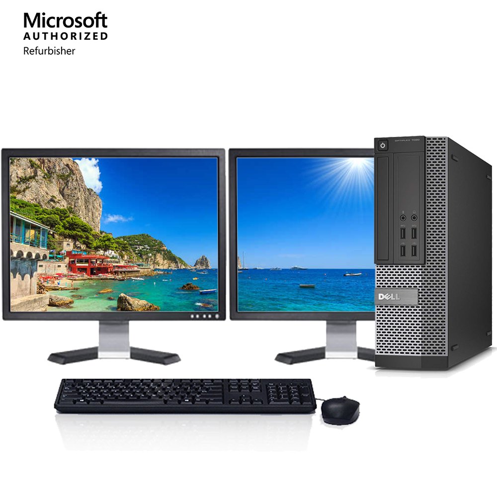 Dell Dual Monitor Computer Bundle Intel i5 3.1GHz 8GB 1TB with 2x 22" LCD