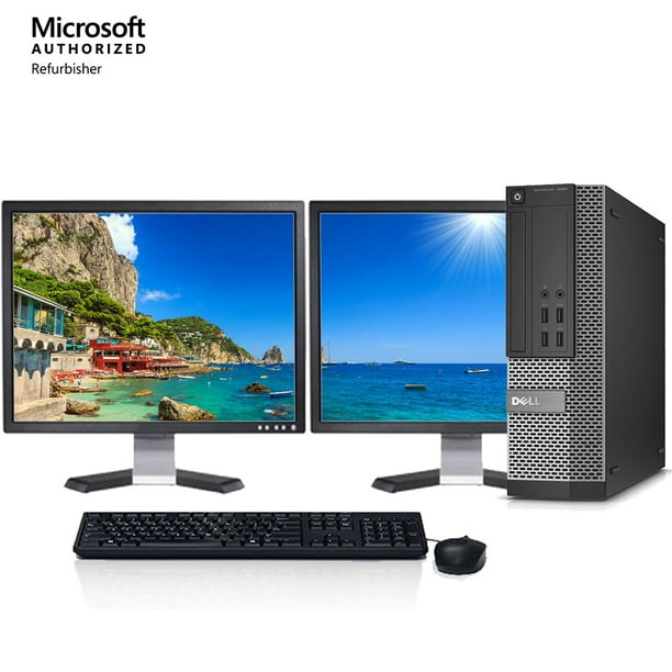 Dell Dual Monitor Computer Bundle Intel i5 3.1GHz 8GB 1TB with 2x 22