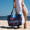 thumbnail image 6 of Honeii Artistic Moon Rose for Tote Bag with Adjustable Strap,Beach Bag, Waterproof Sandproof Beach Tote Bag, Large Capacity Foldable Beach Bags, 6 of 7