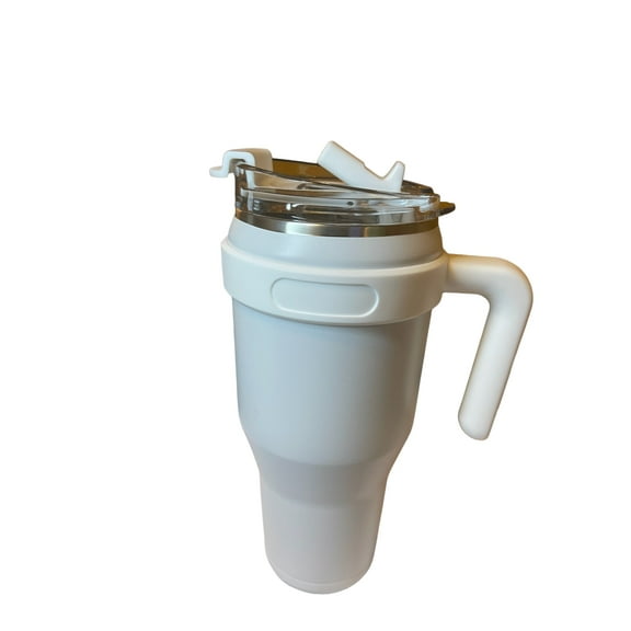 Tumbler with handle and straw 40oz (White)