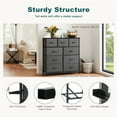 thumbnail image 6 of Lockers for Bedroom with 9 Fabric Drawers, Tall Chest Organizer Units for Clothing, Closet, Kidsroom, Storage Tower with Cabinet, Metal Frame, Wooden Top, Lightweight Nursery Furniture - Gray, 6 of 6