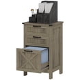 thumbnail image 1 of HOMCOM Vertical Filing Cabinet with 3 Drawers, Rustic Farmhouse Office Storage Cabinet for A4, Letter Size, Grey Wash, 1 of 7