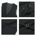 thumbnail image 5 of Cloudstyle Men's U-neck Double-Breasted Solid Color Casual Vest, 5 of 9