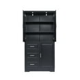 thumbnail image 4 of Resenkos Storage Cabinet,Kitchen,Pantry Cabinet,Tall and Wide Storage Cabinet with Doors for Bathroom/Office, Three Drawers, Black, 4 of 12