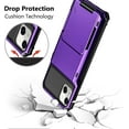 thumbnail image 5 of for iPhone 14 Case Wallet Cover 4-Card Credit Card Holder ID Slot Scratch Resistant Dual Layer Hybrid Protective Hard Shell Rugged TPU Bumper Armor Case for iPhone 14 case 6.1" 5G Purple, 5 of 13