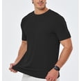 thumbnail image 2 of YATELLE Mens T-Shirt Casual Stretch Solid Crewneck Short Sleeve Tees Textured Shirts, 2 of 7