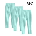 thumbnail image 2 of GERsome Girls' Athletic Leggings, 3 Packs Ankle Length Cotton Footless Tights Pants Kids Teen Solid Color Dance Yoga Workout Running Pants Mint Green 12-13 Years, 2 of 9