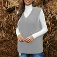 thumbnail image 3 of Haut Sans Manches Tricoté Col en V Style Rétro pour Femmes, 3 of 4