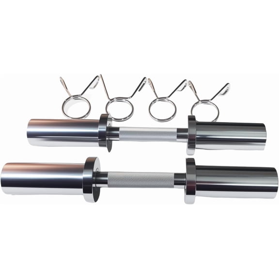 Dumbbell Handles with 2 Pairs of collars clips, Olympic Loadable Dumbbell Bars, 16 Inch Dumbbells Bars for Home Gym, Weightlifting, Strength Training, Bodybuilding, Fitness