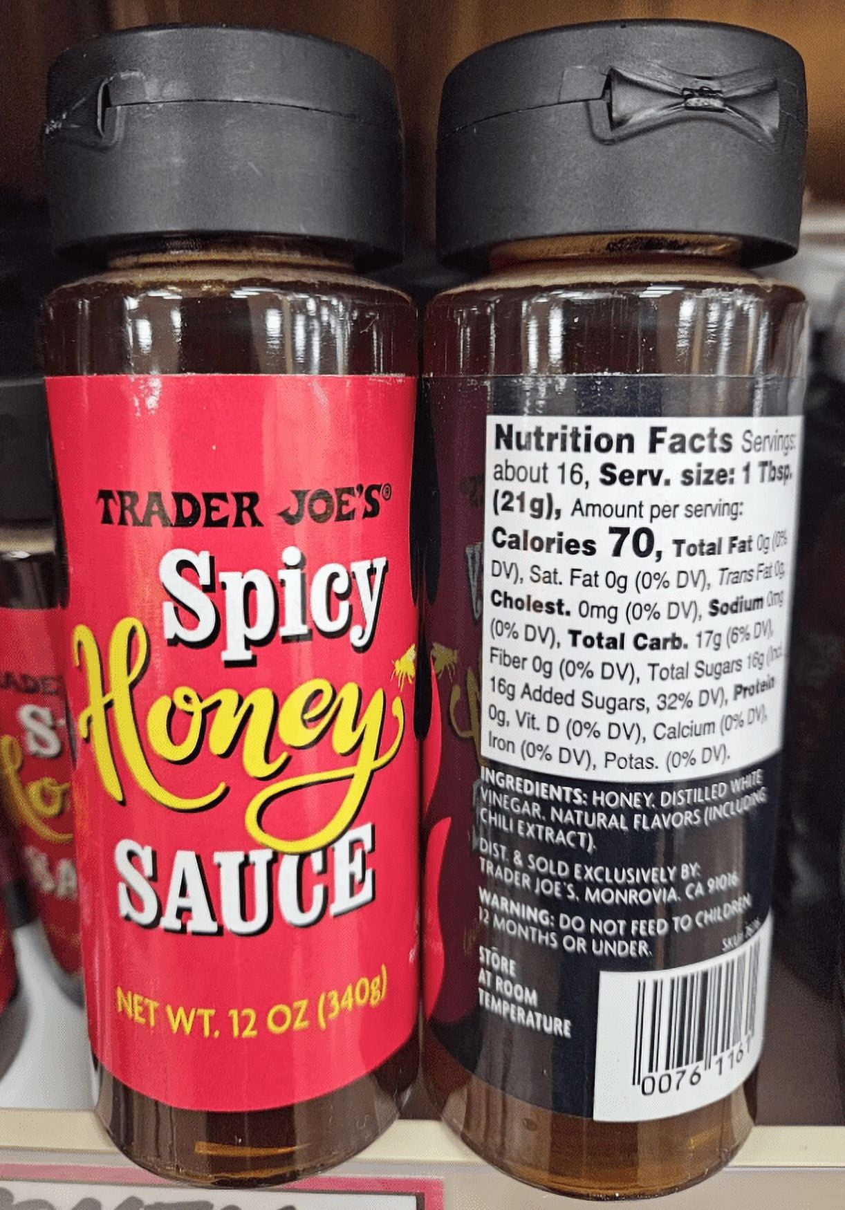 Trader Joe’s Spicy Honey Sauce 12oz 340g (2 Bottles)