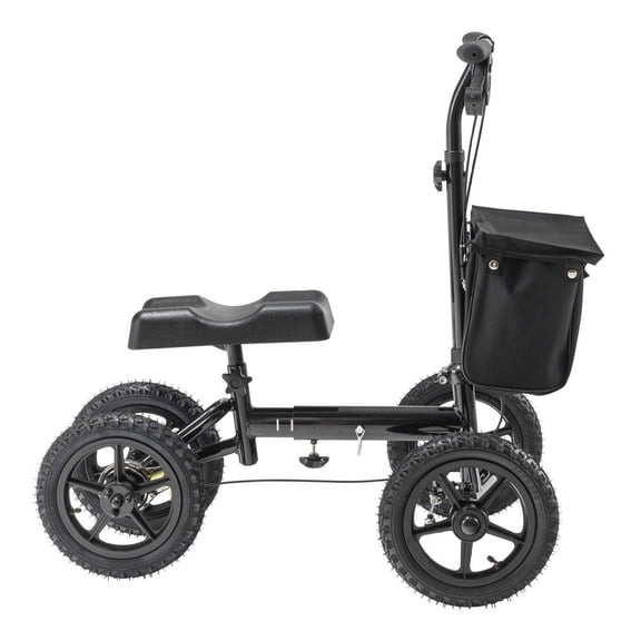 Knee Scooter - Folding Steerable Knee Walker, 350lbs Capacity, 12" Wheels, Adjustable Height, Leg Recovery for Broken Foot/Ankle/Leg