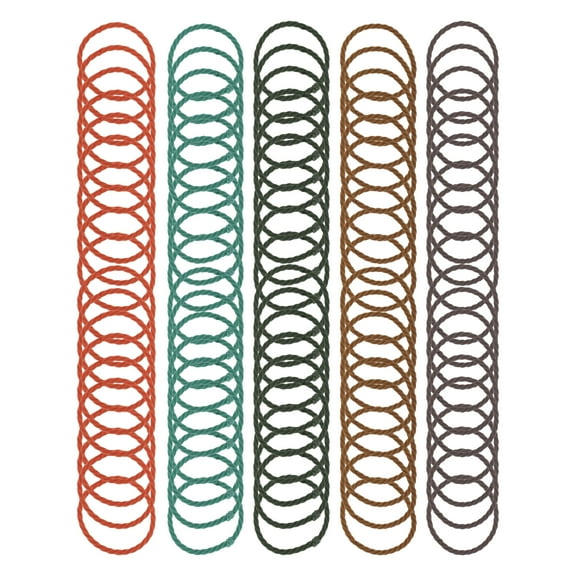 100 Pcs Spiral Pattern Hair Ropes for Women for Girls Green Brick Red Purple