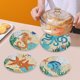 thumbnail image 5 of Mantel Individual Pintado Con Diamantes 4 Piezas Con Soporte Cgtredaw Vida Marina # 1, 5 of 8