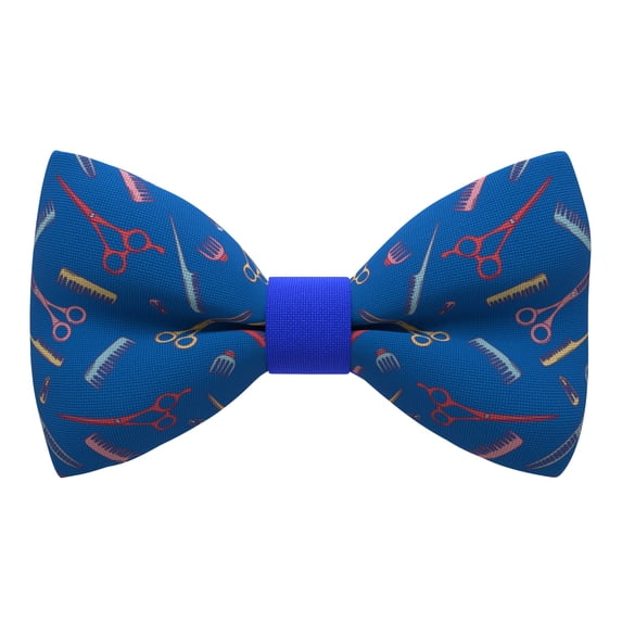 Bow Tie House Hipster Barber Shop Bow Tie Pre-Tied Unisex (Large, Blue Barber)