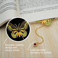 thumbnail image 3 of Marcador KIZOSA con forma de mariposa de metal con cadena y corazón, regalo, 3 of 6