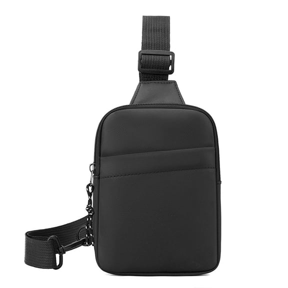 Pxyqht Solid Color Leather Chest Bag Waterproof Crossbody Bag Durable Polyester Adjustable Shoulder Strap Ideal for Commuting Travel and Daily Use