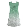 thumbnail image 4 of Women's Sleeveless Dress, Round Neck Sparkle Print Button Front Pullover, Casual and Party Wear, Machine Wash Polyester, 4 of 8
