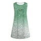 thumbnail image 4 of Vestido sin Mangas para las Mujeres Pullover con Botón de Impresión Espumante Vestido de Cuello Redondo, Vestido Lindo de Pascua de Poliéster para Fiesta, Diario Y Caso de Exposición, 4 of 8