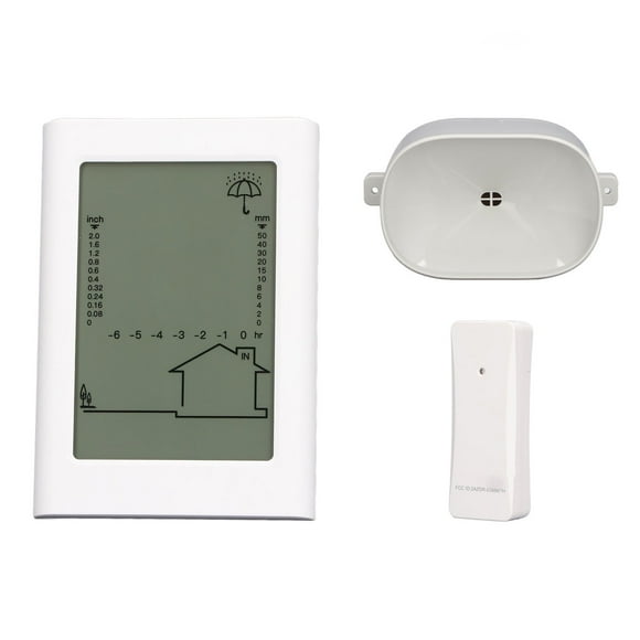 Electronic Rain Gauge Weather Instrument, Temperature Humidity Sensor Rain Gauge Weather Instrument Professional with Rainwater Collector for Backyard