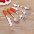 thumbnail image 2 of MasteelfCA 1 Set/3PCS Kids Fork Spoon Cutter Kit Lovely Handle Tableware Spoon Set (Orange), 2 of 7
