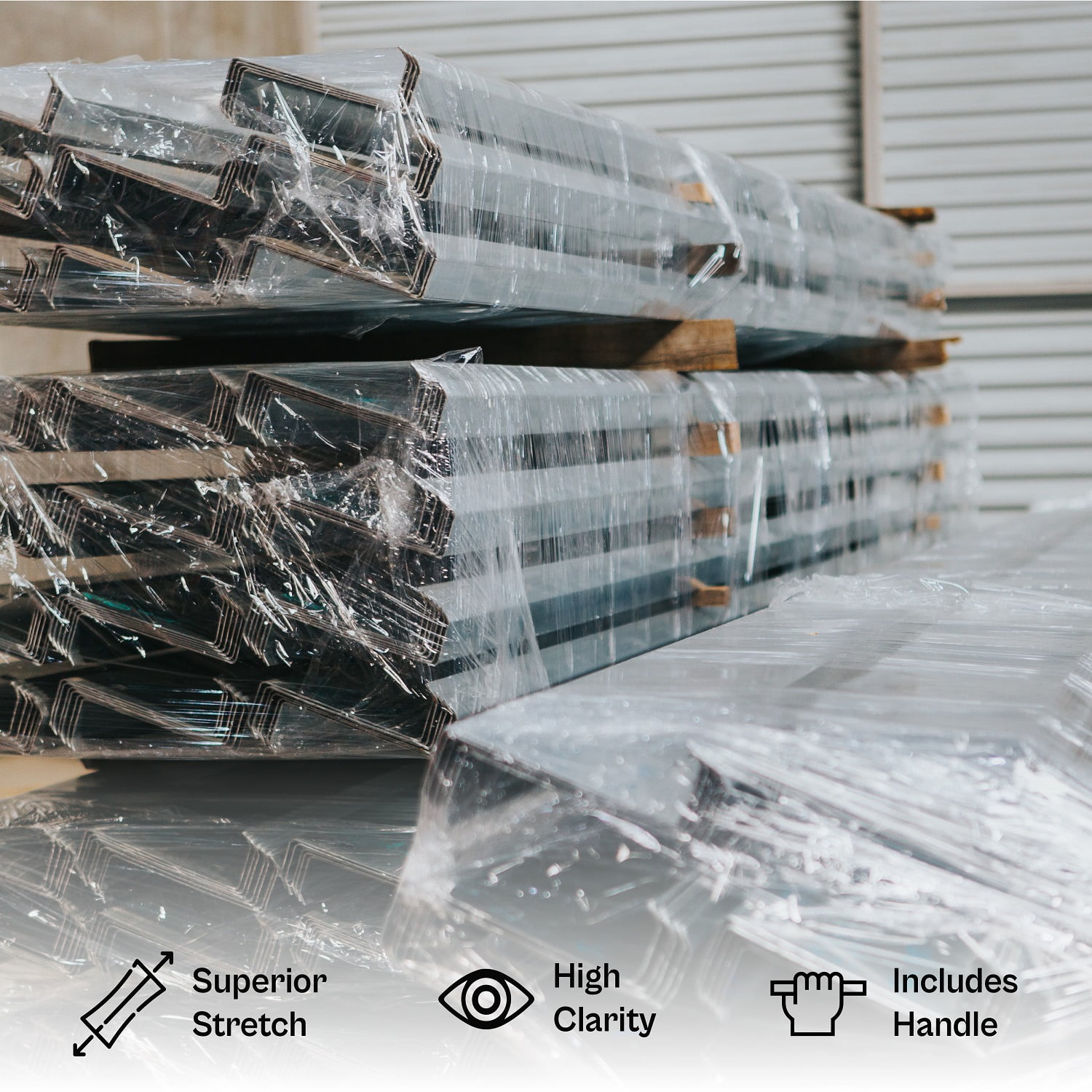 PSBM Stretch Wrap 5x1000ft - 45 Gauge Clear Plastic Wrap 24 Pack