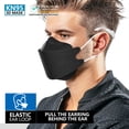 thumbnail image 4 of Mascarillas faciales KN95 KIMARS, paquete de 50 unidades, transpirables y desechables, negras, 4 of 7