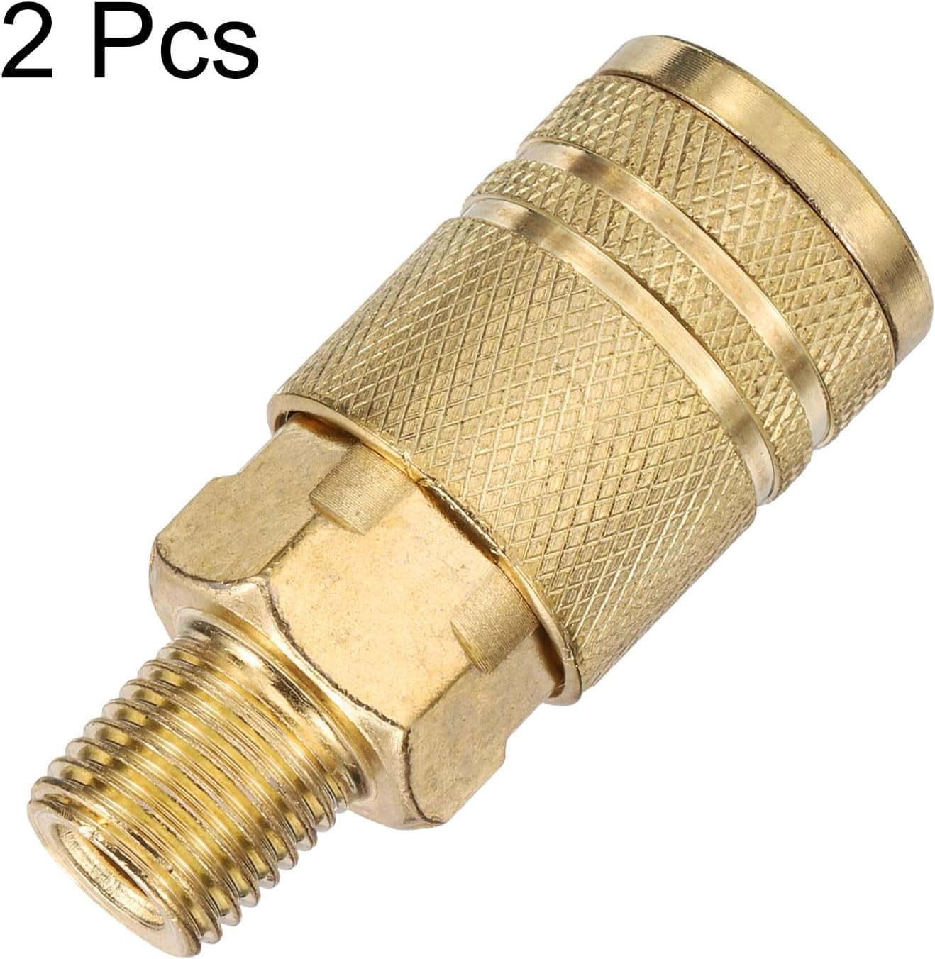 MKEUDQ-2pcs 1/4" NPT M Style Industrial Male Coupler Air Hose Fittings Quick Connector for Air Compressor Pneumatic Tools