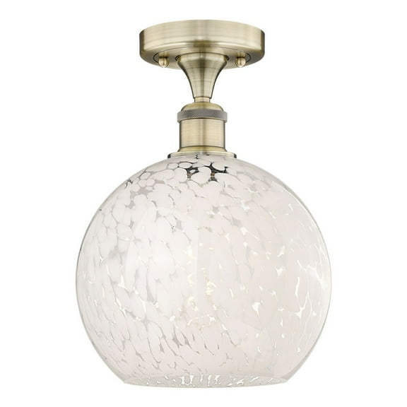 Innovations Lighting - White Mouchette - 1 Light Semi-Flush Mount In Modern