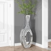 SHYFOY Crushed Diamond Mirrored Floor Vase Set Of 2 - Silver Tall Vases For Home Decor