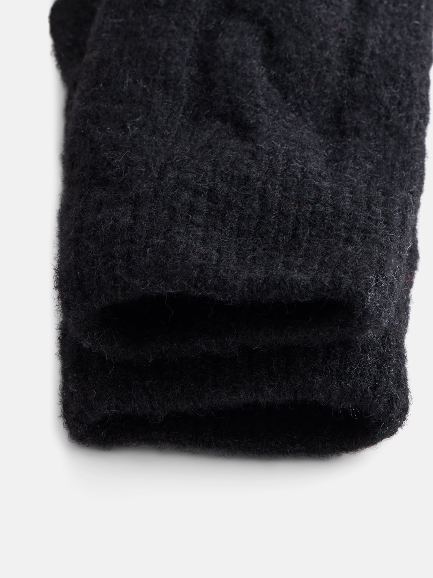Scenario Women's Cable Knit Mittens, Black Soot