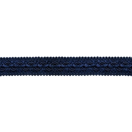 1" (2.5cm) Solid Wide Vintage Decorative Gimp Braid Trim # 0100SG,, Dark Navy Blue #J3 (Dark Blue) 5 Yards (15 ft/4.5m)
