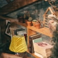 thumbnail image 5 of Kiven Cordless Bookshelf Lamp, Set of 2 Rechargeable Bookcase Lighting with Yellow Fabric Lampshade, Farmhouse Decorative Bookend, Cordless Table Lamp for Bedside Bookshelf Office Home Decor-DZ0306, 5 of 8