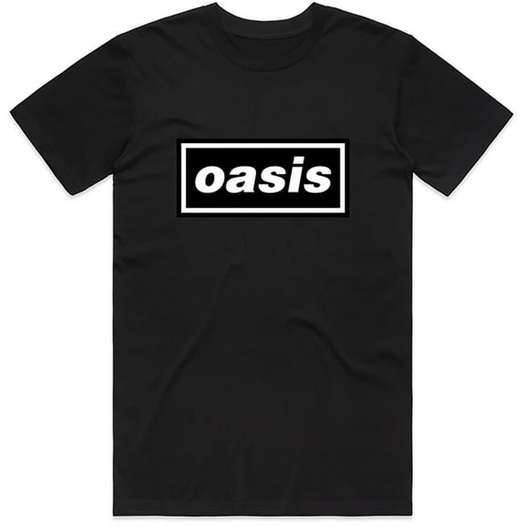Oasis Men's Band Logo T-Shirt Black Black Medium