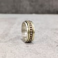 thumbnail image 5 of Beaded Spinner Band, Bohemian Ring, 925 Sterling Silver Ring, Spinning Thumb Ring, Three Tone Ring, Fidget Ring, Handmade Jewelry, Christmas Oxidized, Brass Copper Band, Anxiety Ring, Mans Band Gifts, 5 of 6