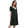 thumbnail image 2 of Inkmeso Solid Nightgown Dress For Women Nightwear Lace short sleeve Loungewear Tunic, 2 of 7