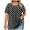Black, variant on T Shirts for Women Plus Size Short Sleeved Polka Dot Round Neck Button Up Pleated T Shirt Top