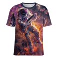 thumbnail image 5 of Astronauts Play Guitar in Space T Shirts Basic T-Shirt Short Sleeve Ladies Tee Shirt Summer Graphic Clothing, 5 of 6