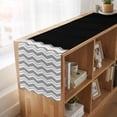 thumbnail image 6 of Black Grey 36 Inch Table Runner, Geometric Chevron Print Wavy Striped White Farmhouse Dresser Scarf Cotton & Linen Tablerunner for Dining/Kitchen Island/Holiday Party Décor Small 13" x 36", 6 of 9