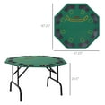 thumbnail image 5 of SONGMY Table Foldable, 47" Octagon Blackjack Game Table for 8 Players with Cup Holders, Green Felt, 5 of 9