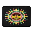 thumbnail image 1 of SIDONKU Red Aloha Reggae Sun Archaic Aztec Culture Exotic Face Doormat Floor Rug Bath Mat 30x18 inch, 1 of 1