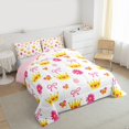 thumbnail image 3 of Homewish Kawaii Pink Bowknot 3 Pieces Queen Comforter Set for Kids Children Girls,Floral Butterflies Ultra Soft Bedding Sets,Dreamy Princess Bedding Comforter Set Breathable,Lightweight Room Decor, 3 of 8