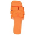 thumbnail image 2 of Miluxas Women Basic Plain Slippers Slip On Sandals Slides Casual Peep Toe Beach Orange 6.5(38), 2 of 4