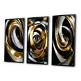 thumbnail image 3 of Designart "Black White Gold Swirl Liquid Dimension III" Abstract Spirals Framed Wall Art Set Of 3 - Gold Transitional Frame Gallery Wall Set For Home Decor, 3 of 6
