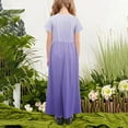 thumbnail image 4 of JUSLIO Girls Gradient Dress with Pockets Crew Neck Short Sleeve Casual Dresses Size 11 Y, 4 of 5