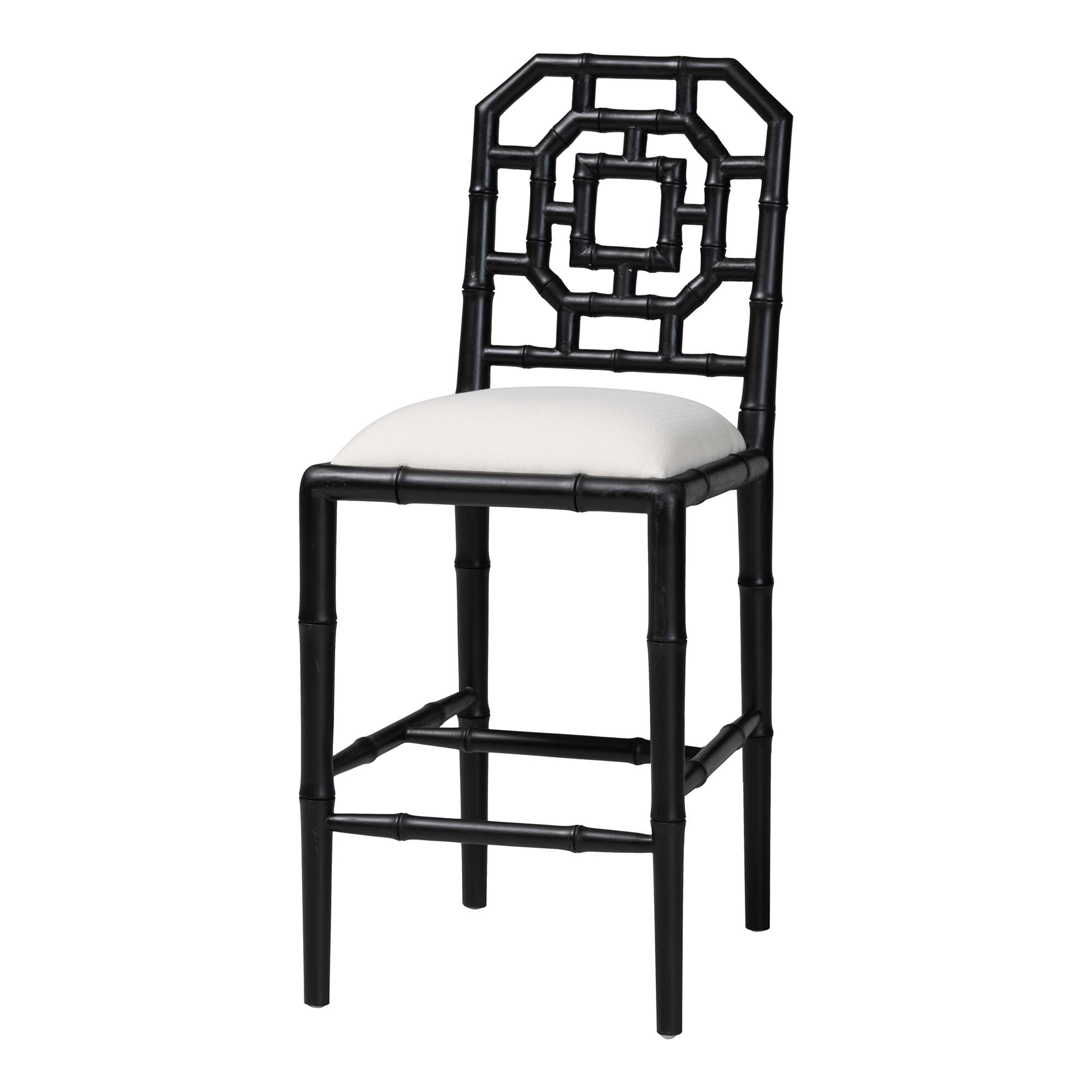 bali & pari Boone Boho Counter Stool, Counter Height 25.6", Black