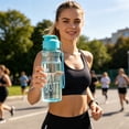 thumbnail image 4 of Plastic Sport Water Bottles,Transparent Reusable Water Bottle with Flip Top Lid for Daily Hydration and Sports,Portable Leakproof Sports Water Bottle for Travel Gym and Outdoor,Z-Light Blue, 4 of 7